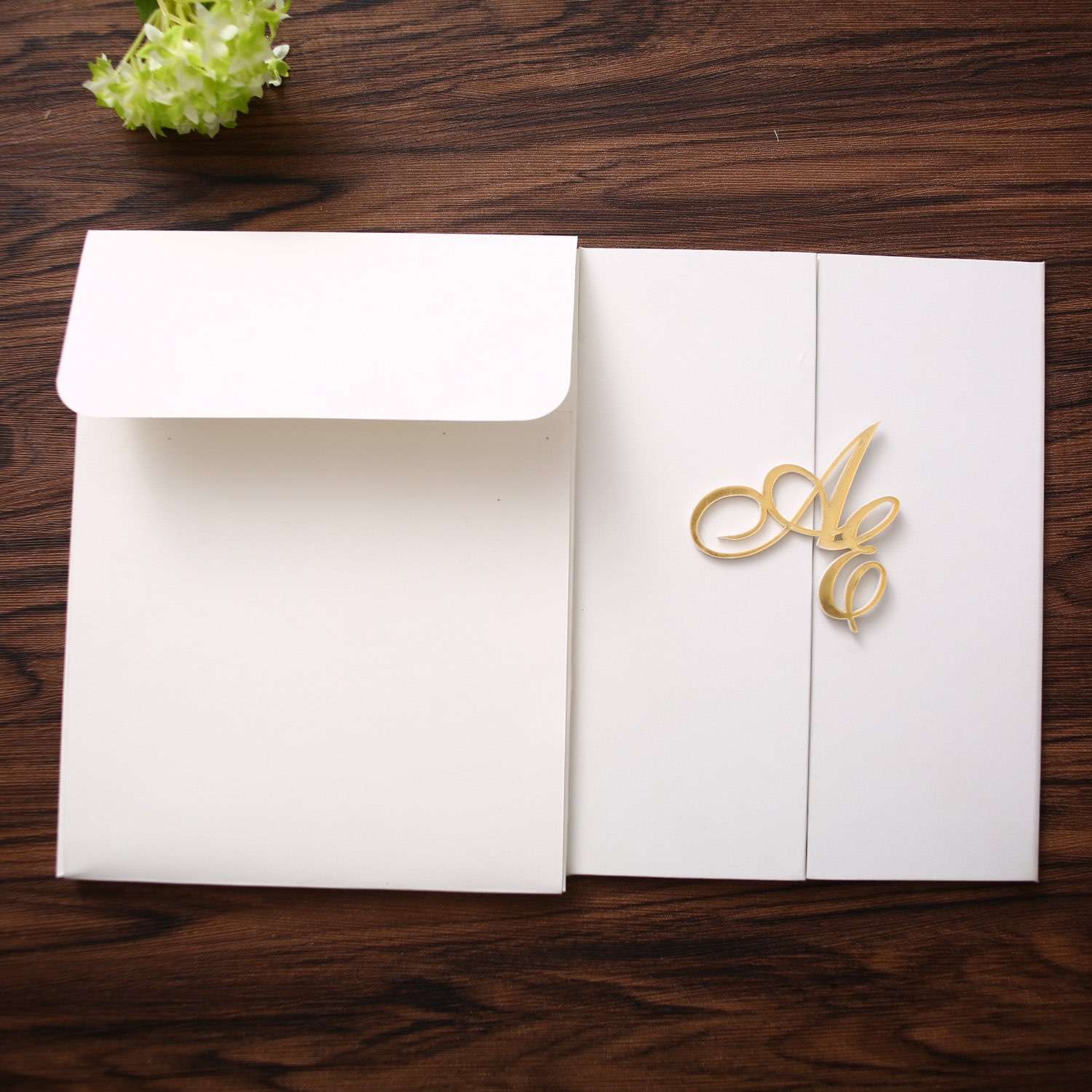 White Wedding Invitation Card With Hard Cover Beautiful Invitation Card With Envelope